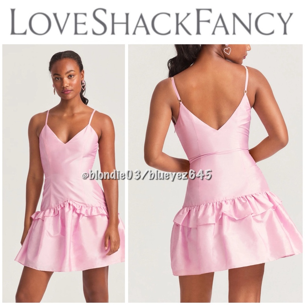 LoveShackFancy Fabienne Mini Dress in Ballerina Pink 10 NWT
